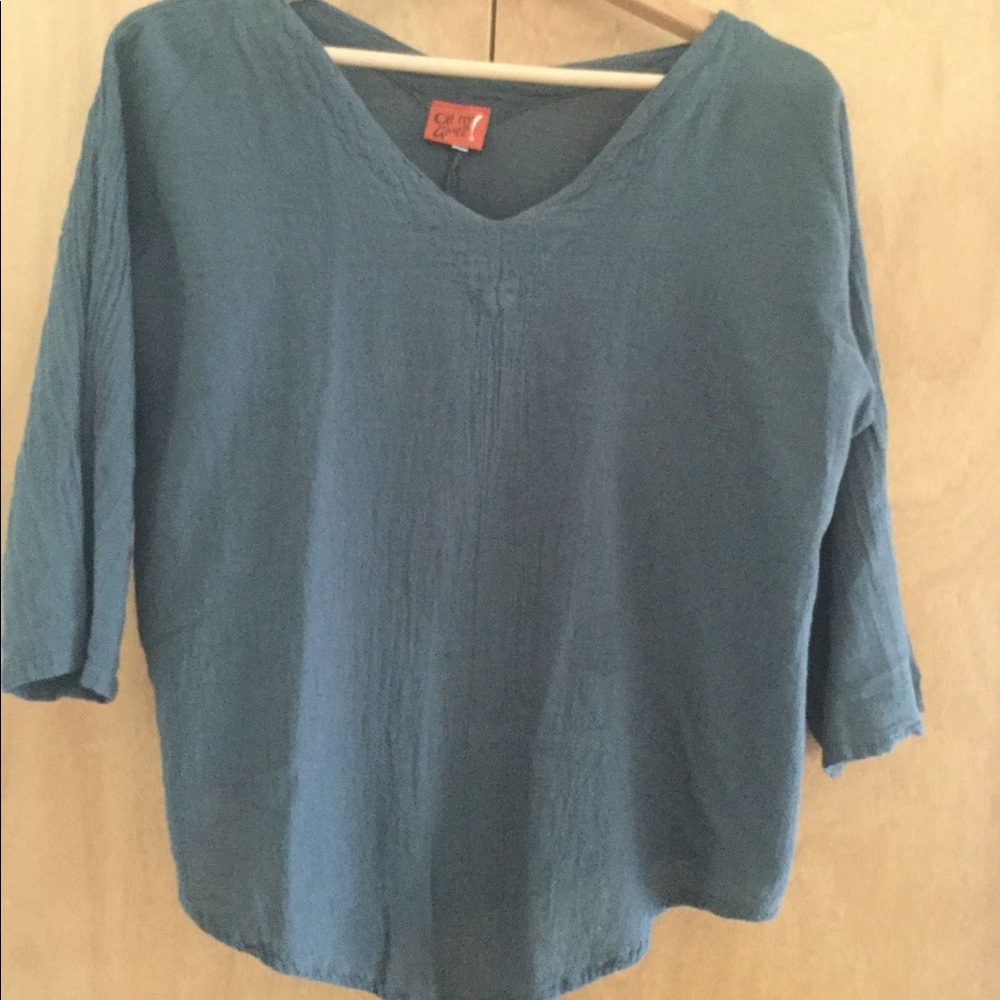 OH MY GAUZE! sz 2 Dark Gray Asym Hem New!